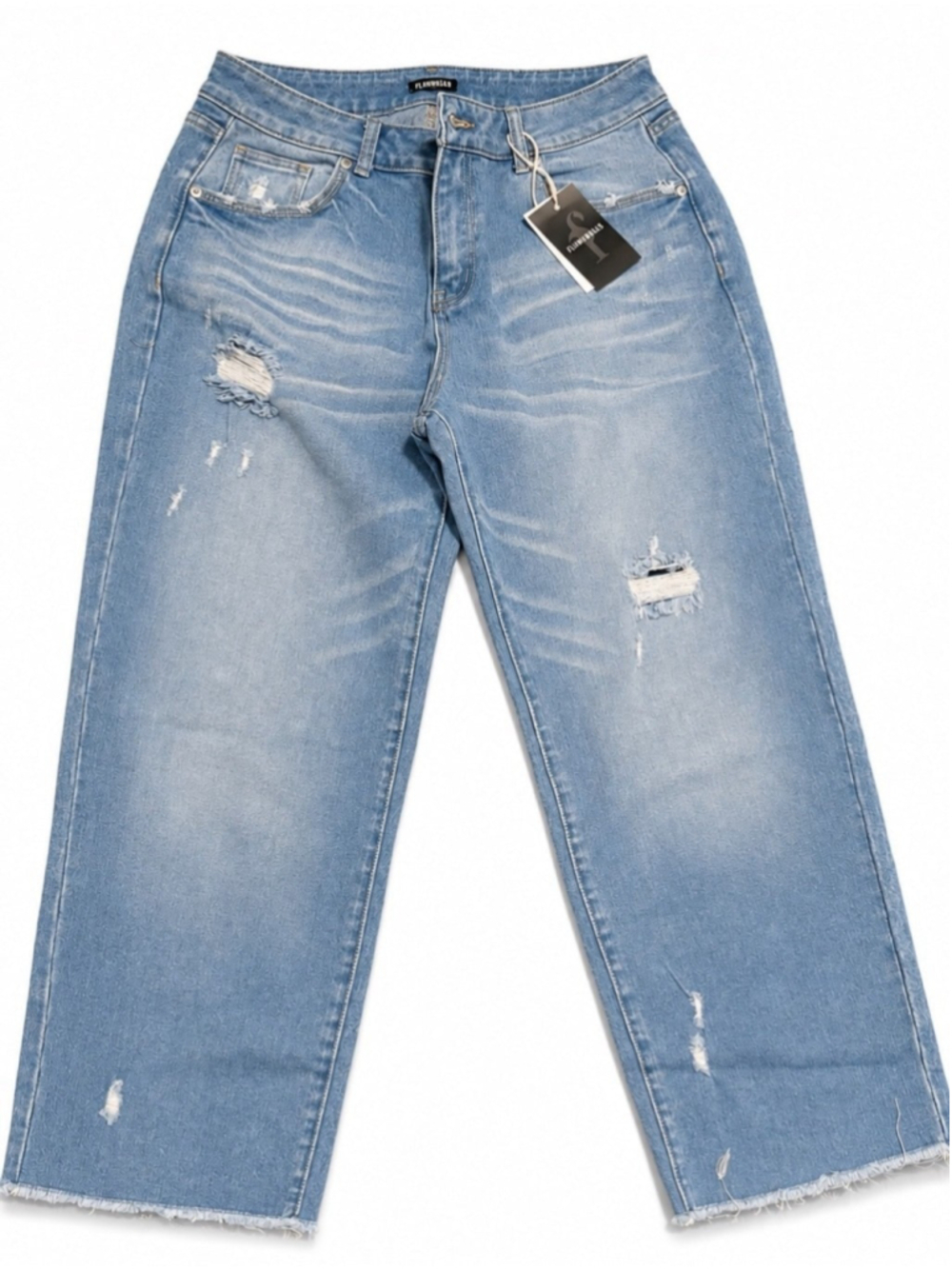 Flamingals distressed denim stretchy jeans size XL FG15-24